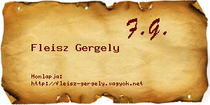 Fleisz Gergely névjegykártya